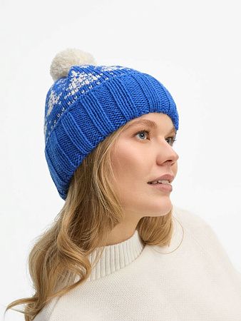 Шапка Holidale, синяя с молочным