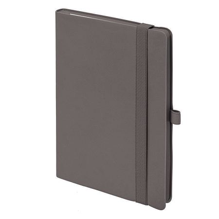 Ежедневник Flexy Line Linen А5, серый, недатированный, в гибкой обложке, с резинкой и петлей для ручки