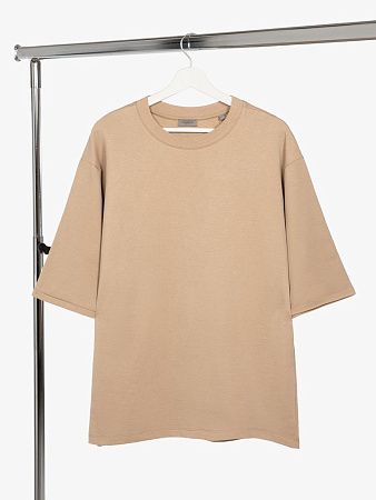 Футболка оверсайз унисекс Kosmos 2.0, бежевая, размер XS/S