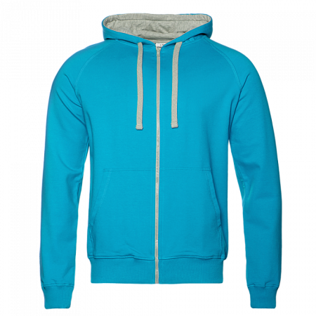 Толстовка мужская STAN с капюшоном на молнии футер без начёса 260, 61, Бирюзовый,  (32)  (56/XXXL)
