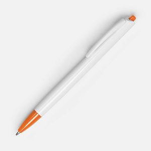 Ручка шариковая Tick, белая с оранжевым