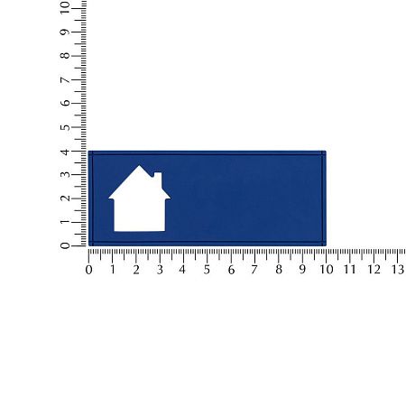 Лейбл из ПВХ с вырубкой «Дом», синий