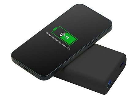 Внешний беспроводной аккумулятор 2-в-1 с функцией зарядки Apple Watch, QC/PD «AtomIQ», 10000 мАч