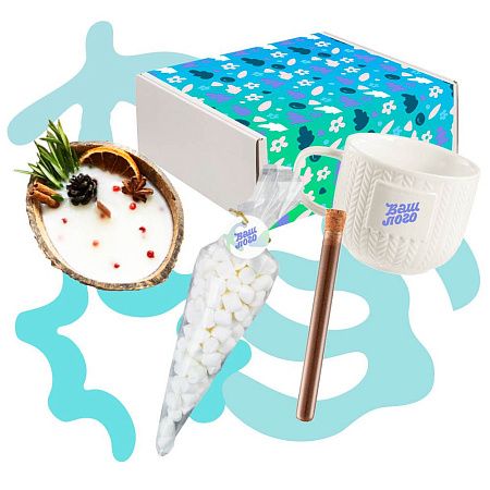 Подарочный набор «Баунти»: свеча, кружка, маршмеллоу, горячий шоколад