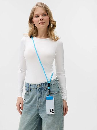 Кабель-ланьярд energyFlex Power Delivery 60 Вт, голубой