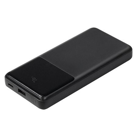 Внешний аккумулятор (powerbank)  «Stream 10»,  10 000 mAH, с двумя зарядными шнурами,  22,5W (Ватт)  super fast charge, Power Delivery (PD) 25.5W (dfnn),  c цифровым дисплеем для контроля заряда, черный