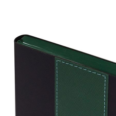 Ежедневник Bookmark, недатированный, черный с зеленым
