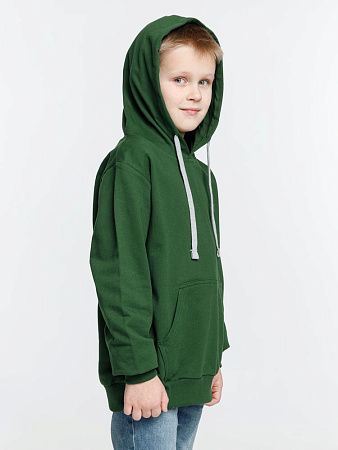 Толстовка с капюшоном детская Kirenga Kids, темно-зеленая, размер 14 лет (154-164 см)