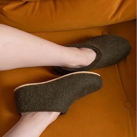 Домашние валенки Cant, зеленые (олива), размер 47