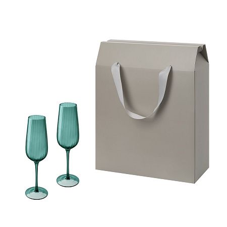 Подарочный набор 2 бокала для шампанского Capri в большом подарочном пакете