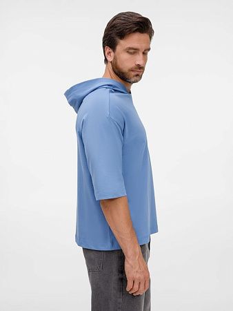 Футболка оверсайз унисекс с капюшоном Neofit, синяя, размер XL/2XL