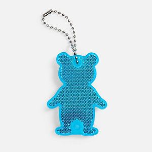 Пешеходный светоотражатель с цепочкой «Мишка», синий