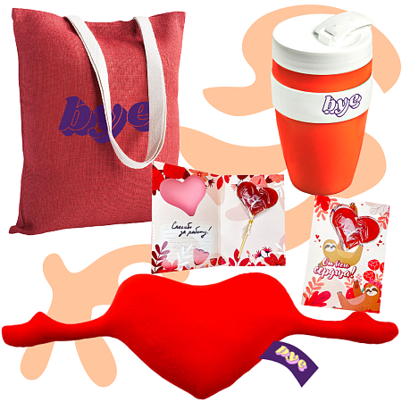 Подарочный набор «Обнимашки»: антистресс-подушка, кружка, открытка с леденцом, шоппер