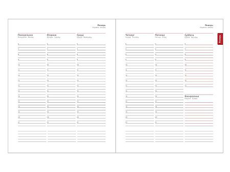 Еженедельник Urban Terra A4, темно-синий, недатированный, в полугибкой обложке