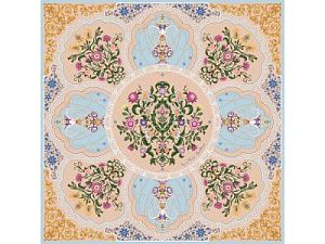 Платок «Сады Востока», цвет: бежевый, голубой, многоцветный