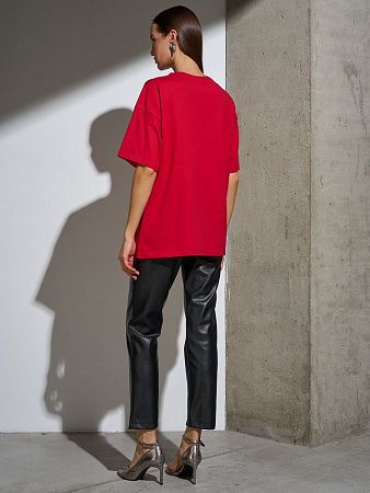 Футболка Oversize Premium, красная, размер L