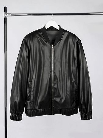 Бомбер из искусственной кожи Univer, черный, размер XS/S