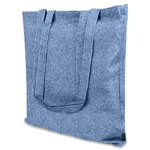 Сумка из переработанного хлопка Caravan Recycled Melange 140, плотность 140 г/м2, синяя
