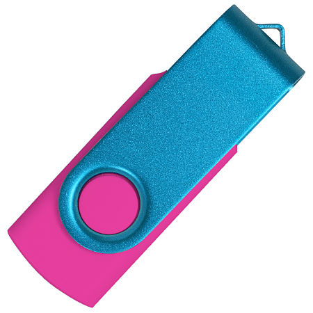 Флеш накопитель USB 2.0 Twister Сolor Mix 16GB, пластик Софт Тач/металл, розовый/голубой