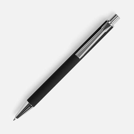 Ручка шариковая Lobby Soft Touch Chrome, черная