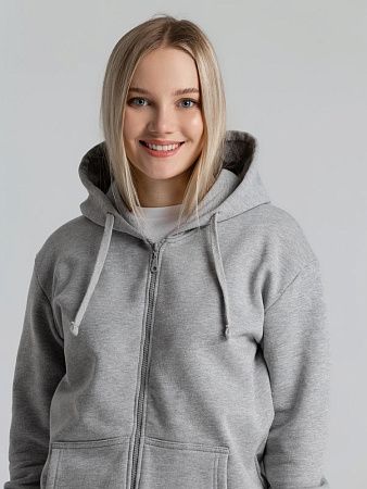 Толстовка на молнии с капюшоном Siverga Heavy 2.0, серый меланж, размер XS