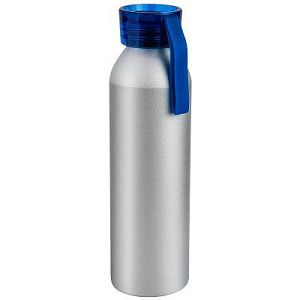 Бутылка для воды VIKING SILVER 650мл. Серебристая с синей крышкой 6141.01