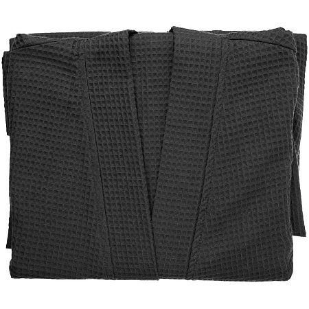 Халат вафельный Kimono, черный, размер XL/2XL
