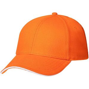 Бейсболка Spiker, оранжевая с белым
