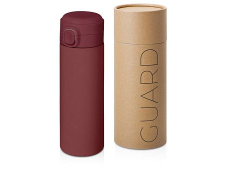 Вакуумная термокружка c кнопкой «Guard», soft-touch, 400 мл, тубус