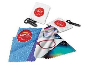 Очищающая салфетка в чехле с возможностью полноцветной печати, цвет: белый