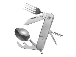 Нож перочинный, 109 мм, 8 функций, цвет: серебристый