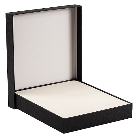 Коробка подарочная, размер 16*14*2 см, Solution Superior Linen, черная, бежевый ложемент под индивидуальную вырубку