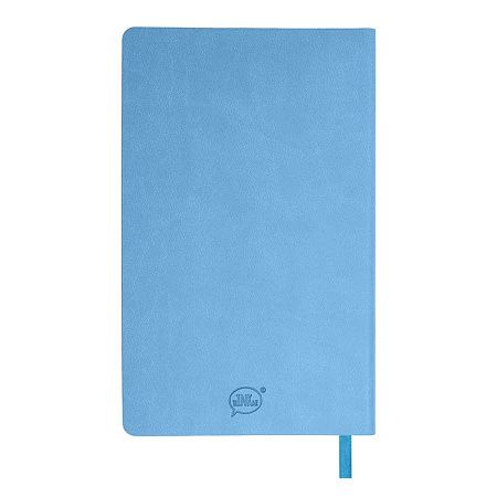 Бизнес-блокнот FUNKY А5, голубой, серый форзац, мягкая обложка,  в линейку