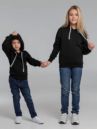 Толстовка с капюшоном детская Kirenga Kids, черная, размер 12 лет (142-152 см)