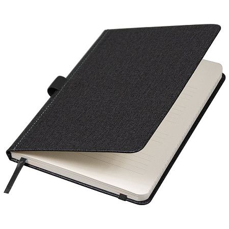 Блокнот Forest  Alfa Orion Rosewood А5, недатированный, в твердой обложке, темно-серый с черной  резинкой и петлей для ручки