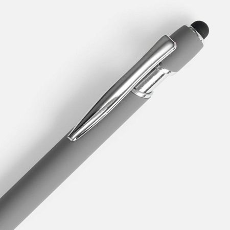 Ручка шариковая Pointer Soft Touch со стилусом, серая