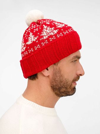 Шапка Holidale, красная с молочным
