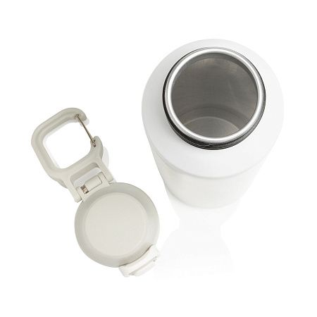 Спортивная бутылка Via из переработанной стали RCS с карабином, 600 мл