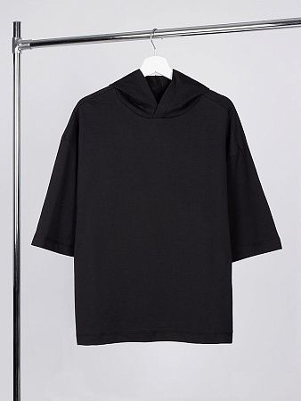 Футболка оверсайз унисекс с капюшоном Neofit, черная, размер M/L