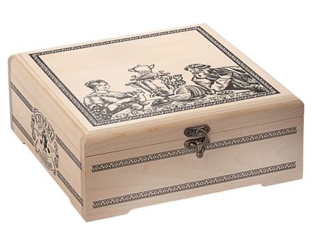 Подарочный набор "Народы России" с чаем и вареньем в деревянной шкатулке без лого