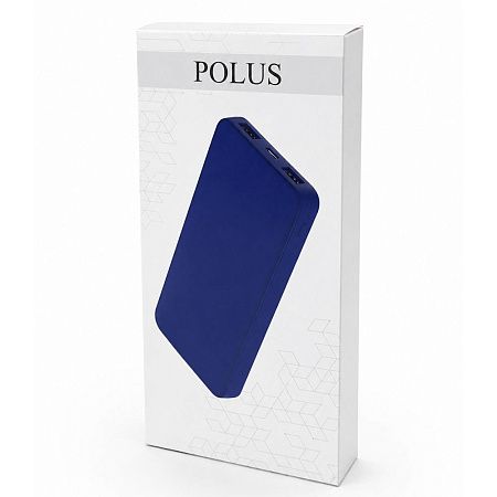 Внешний аккумулятор Polus, 10000 Mah, софт-тач покрытие, синий