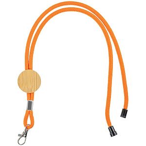 Шнурок для бейджа Tube Wood, оранжевый
