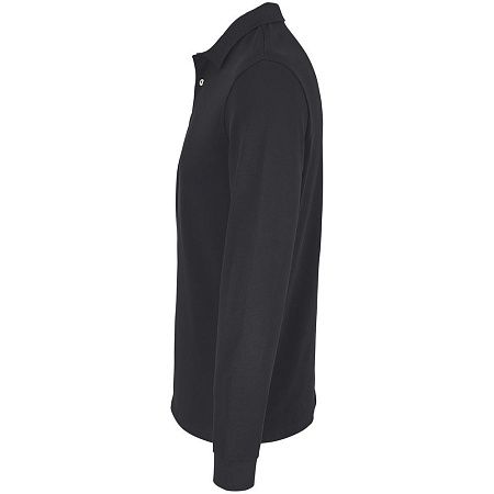 Рубашка поло унисекс с длинным рукавом Pacific LSL, черная, размер M