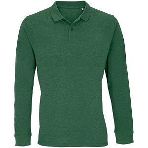 Рубашка поло унисекс с длинным рукавом Planet LSL, темно-зеленая, размер 5XL