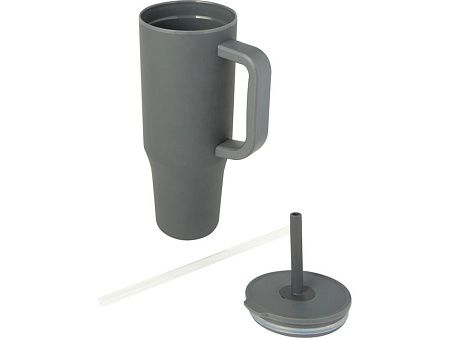 Герметичная термокружка «Brady» с силиконовой трубочкой, переработанная сталь, 900 мл
