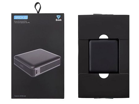 Внешний аккумулятор «Brick 10» с быстрой зарядкой QC/PD, 10000 мАч