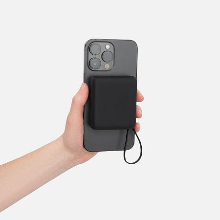 Внешний аккумулятор с подсветкой Риттер PD (Ritter PD) 10000mAh с функцией беспроводной зарядки 15W, серый