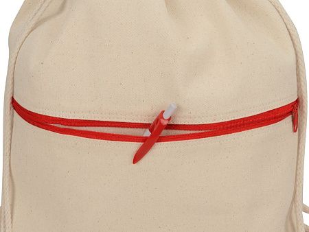 Рюкзак-мешок «Lark» из хлопка 180 г/м2 с цветной молнией