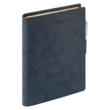 Ежедневник-портфолио Clip NEO недатированный в подарочной коробке, черный (в комплекте ручка Tesoro серебро)