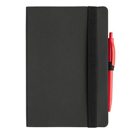 Ежедневник Flexy Line Linen А5, черный/черный, недатированный, в гибкой обложке, с резинкой и петлей для ручки